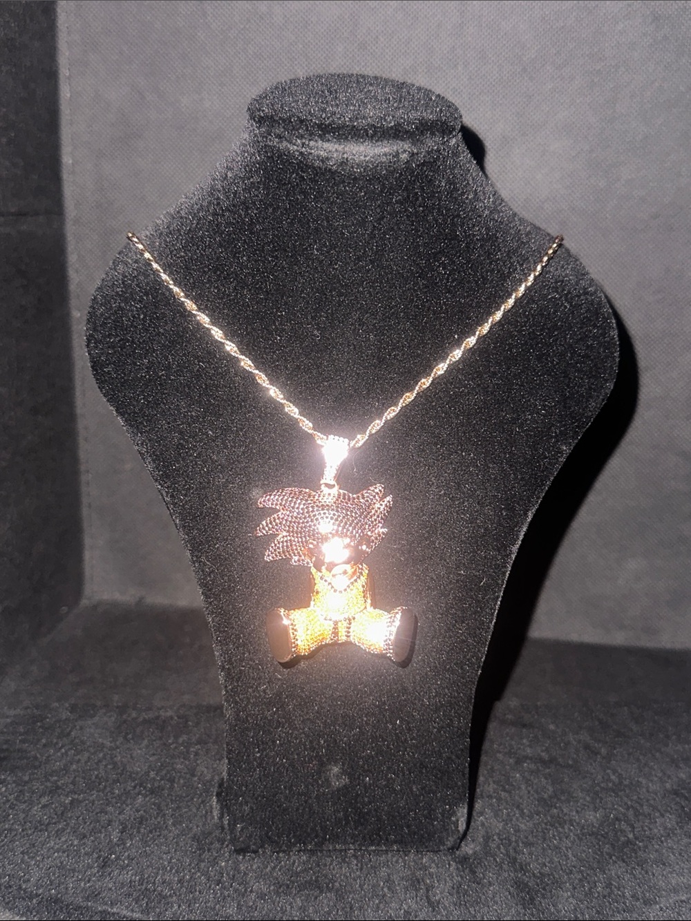 Rose Gold-Tone Goku Dragon Ball Pendant Necklace